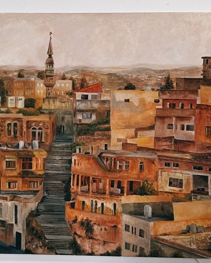 As-salt oil painting cityscape