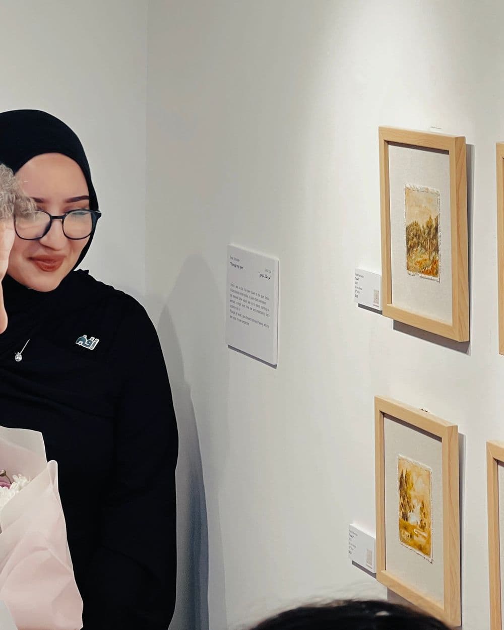 Portrait of the artist Farah Ramadan in the studio.